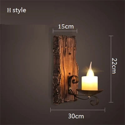 applique murale industrielle en bois style loft vintage