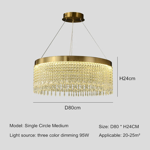 lustre en cristal led design moderne pour intérieur élégant - vue 11 sur 11