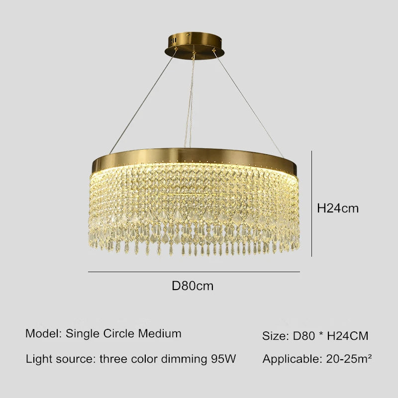 lustre en cristal led design moderne pour intérieur élégant - vue 10 sur 11