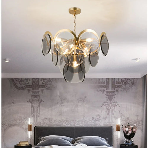 plafonnier nordique moderne en verre fumé style intérieur à la mode - vue 2 sur 10