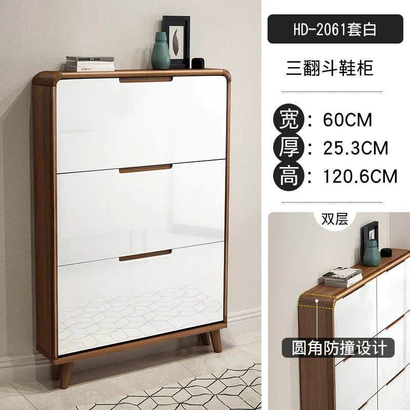 meuble à chaussures en bois design moderne gain de place luxe - vue 17 sur 22