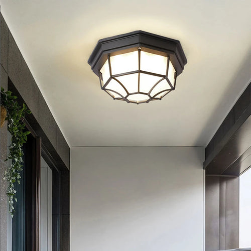 plafonnier led imperméable extérieur design rétro moderne et simple - vue 4 sur 10
