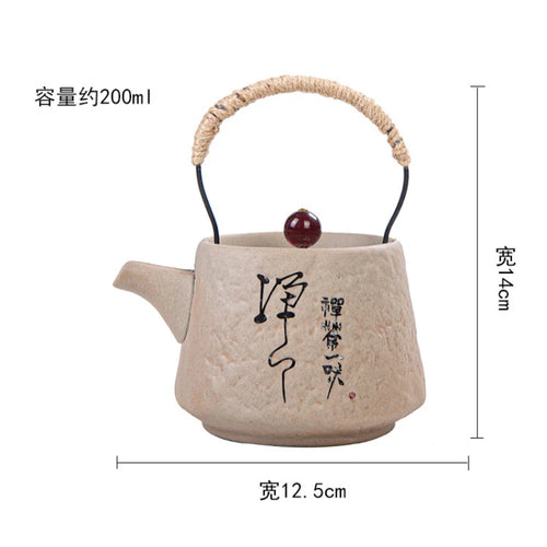 theiere ceramique style japonais retro kung fu artisanale - vue 5 sur 4