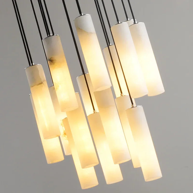 suspension en marbre naturel style nordique pour éclairage moderne - vue 3 sur 14