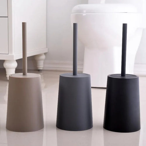 brosse de toilette moderne avec couvercle design élégant accessoires de nettoyage - vue 3 sur 9