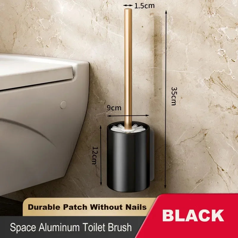 brosse de toilette murale en aluminium sans perforation sans angle mort - vue 7 sur 8