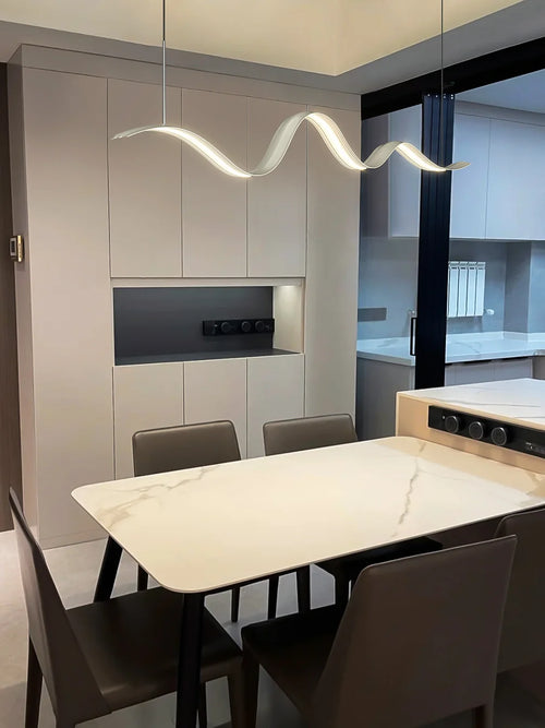 lustre moderne linéaire pour décoration de table élégante - vue 6 sur 14
