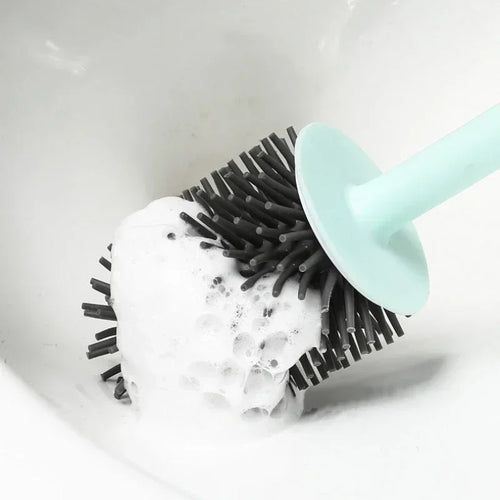 brosse suspendue en silicone avec long manche et support de séchage rapide - vue 6 sur 7