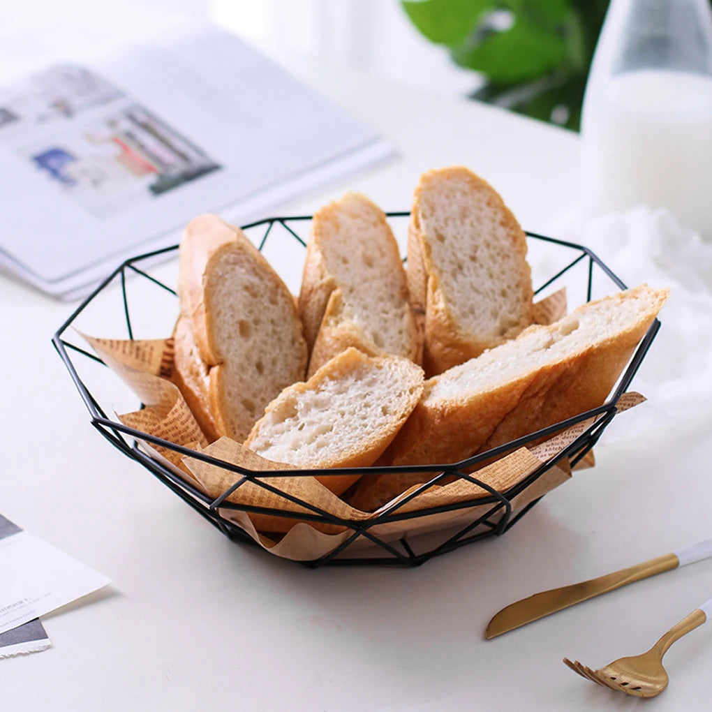 panier à fruits en fer tissé pour décoration de cuisine - vue 8 sur 8