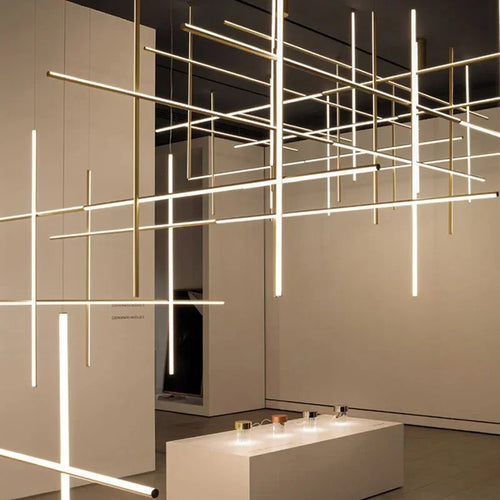 lustre tubulaire design italien suspension à led décorative - vue 4 sur 15