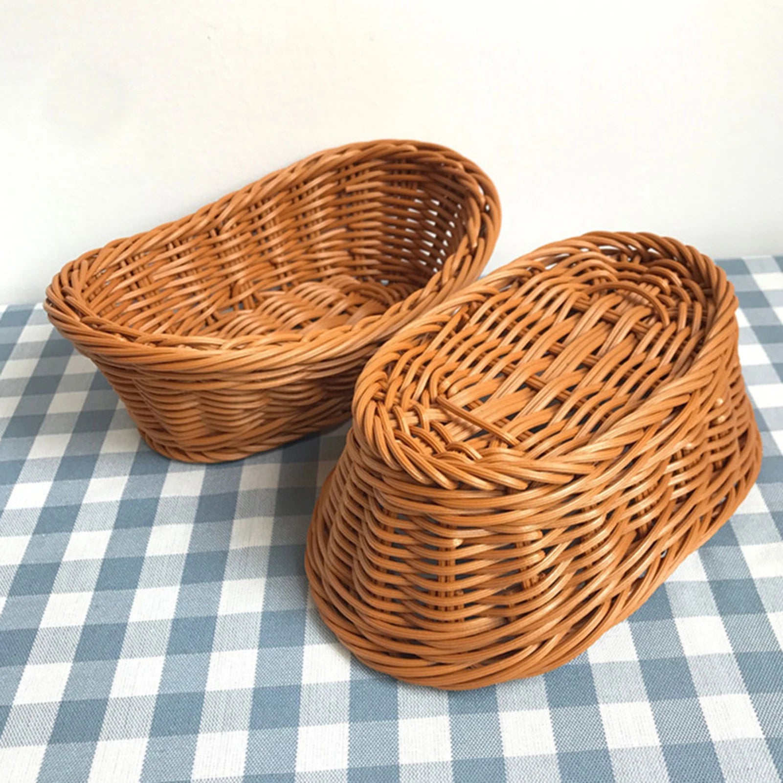 panier tressé ovale pour rangement de fruits et cosmétiques - vue 3 sur 7
