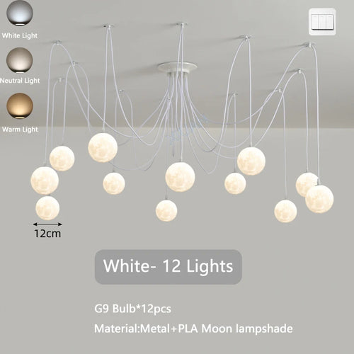 lustre multi lumières suspendues style nordique pour commerces - vue 9 sur 16