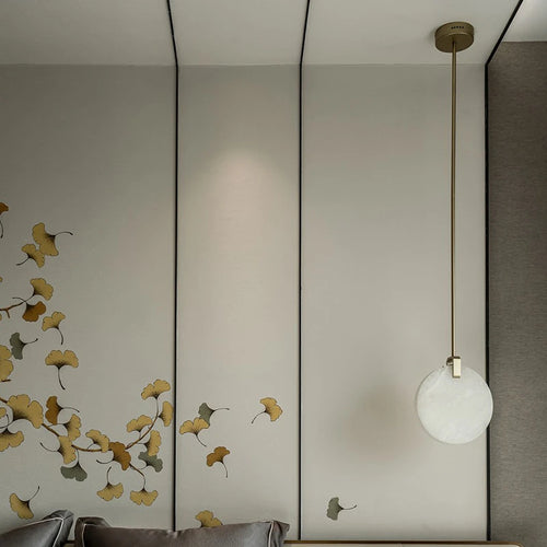 lustre moderne en marbre créatif led imitation luxe - vue 5 sur 10