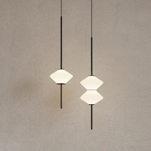 Suspension LED en verre blanc moderne - vue 3 sur 10