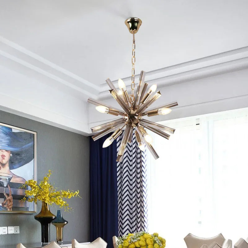 lustre moderne en cristal design pissenlit pour intérieur élégant - vue 3 sur 8