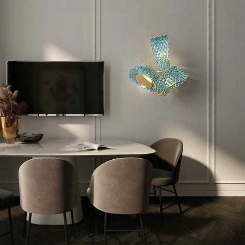 applique murale led de luxe en forme de fleur moderne en cuivre - vue 4 sur 8