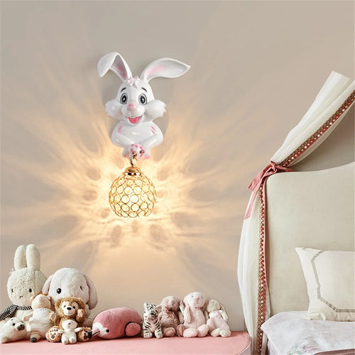 applique murale lapin en résine style pastoral créatif pour décoration maison - vue 6 sur 8