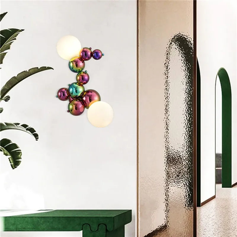 applique murale en verre design postmoderne lumineuse et colorée - vue 4 sur 8