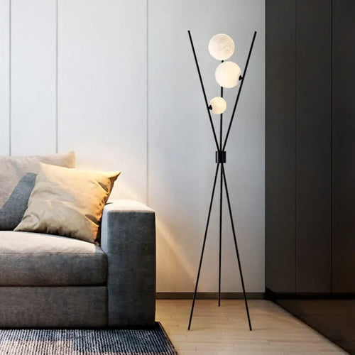 Lampadaire LED lune boule de verre - vue 2 sur 9