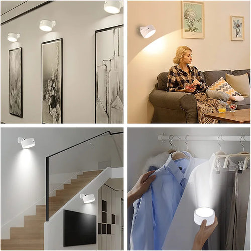 applique murale led rechargeable avec télécommande tactile rotative à 360° - vue 7 sur 7