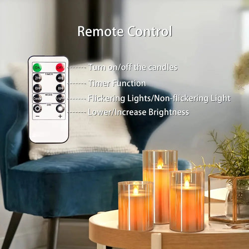bougies LED décoratives avec télécommande et minuterie pour événements festifs - vue 3 sur 10