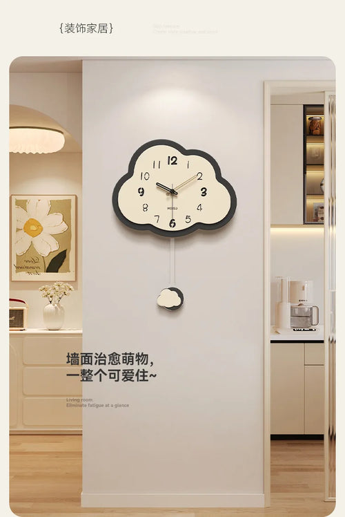 horloge nuage rétro créative décoration simple et légère - vue 3 sur 7