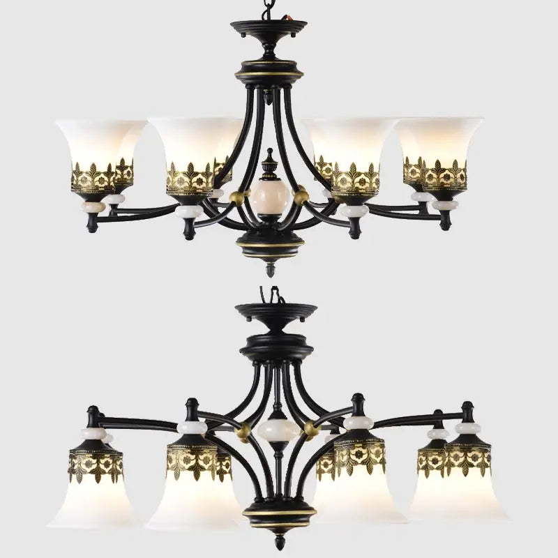 lustre à led rétro en verre pour intérieur vintage - vue 3 sur 15