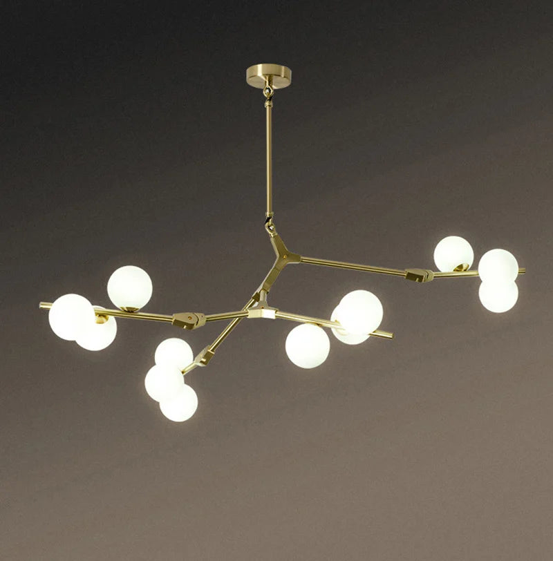 2024 Modern LED Chandelier Branches Style Glass Balls Ceiling Lamp Living Room Dining Room For Bedroom - vue 1 sur 12