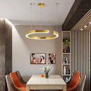 suspension LED en anneaux de luxe pour ambiance moderne