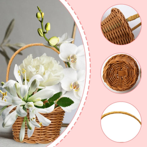 lot de 4 paniers en rotin pour décorations florales élégantes - vue 8 sur 8