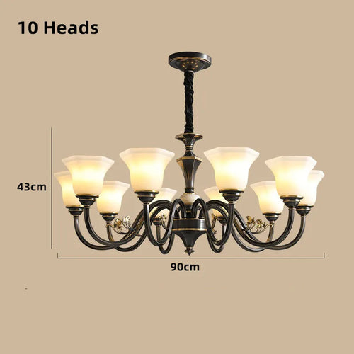 lustre vintage en cuivre avec abat-jour en verre dépoli - vue 14 sur 20