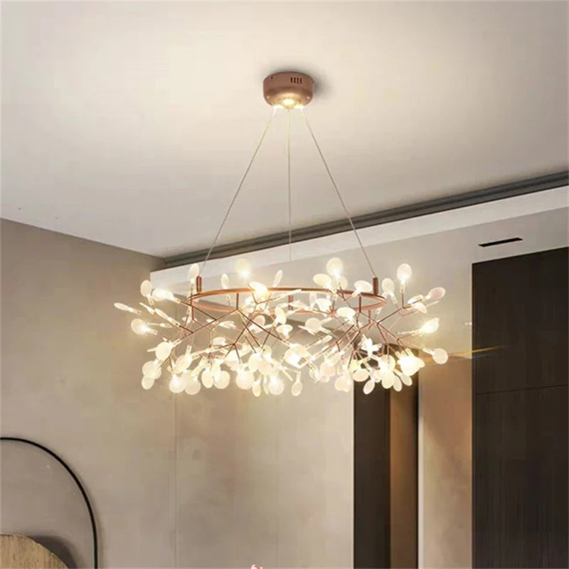 lustre led moderne avec branches rondes pour suspension - vue 6 sur 14