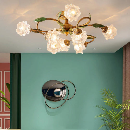 Plafonnier Led blanc fleur campagne française déco intérieur Villa salon couloir style américain - vue 4 sur 8