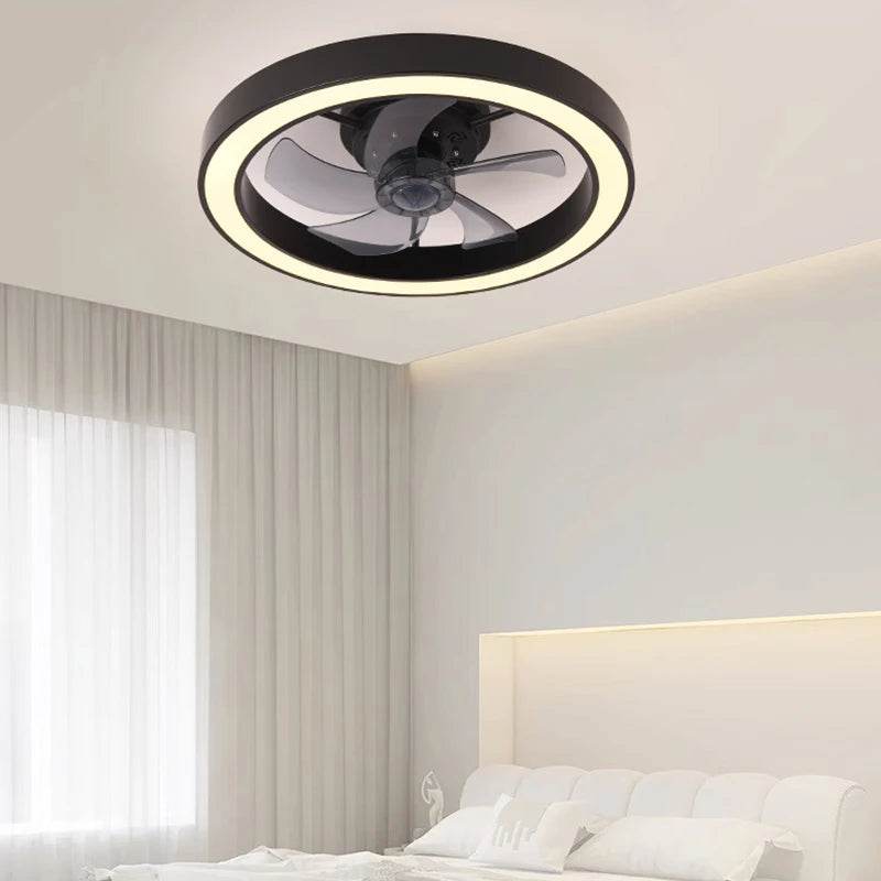 Modern LED Fan Light Remote Control Timed Electric Fan Bedroom, Living Room Decoration, Home Decoration LED Ceiling Fan Light - vue 3 sur 8