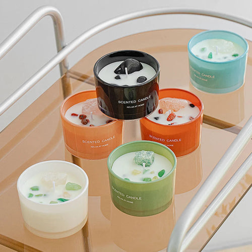 bougie parfumée en cire de soja pour aromathérapie et décoration festive - vue 7 sur 11
