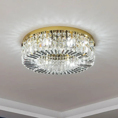 lustre en cristal moderne design avec éclairage led décoratif - vue 4 sur 7