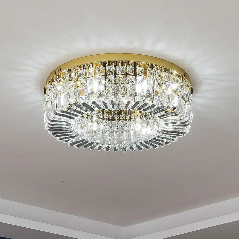 lustre en cristal moderne design avec éclairage led décoratif - vue 4 sur 7