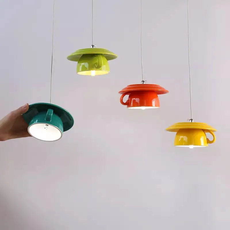 suspension en céramique design art thé éclairage led g4 - vue 3 sur 30