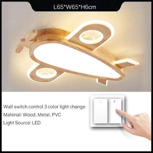 lustre en bois pour chambre d'enfant suspension décorative - vue 16 sur 15