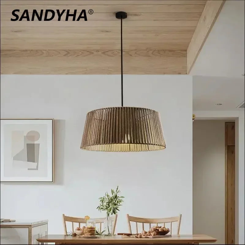 suspension art déco moderne créative en corde pour intérieur - vue 3 sur 12