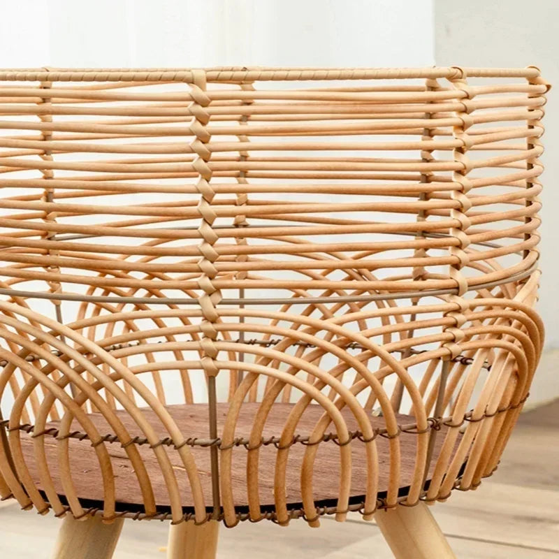 support de fleurs en rotin tissage nordique pratique et esthétique - vue 4 sur 9