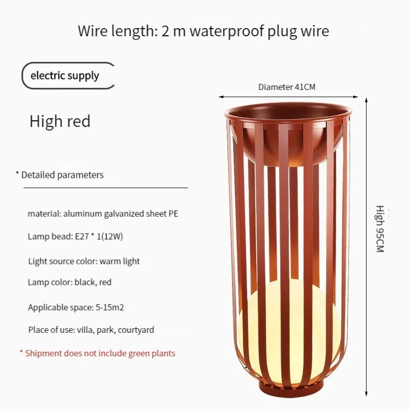 Lampadaire solaire de jardin lampe nordique en pot de fleurs pour Villa cour cour passerelle couloir décor extérieur IP65 éclairage étanche - vue 15 sur 18