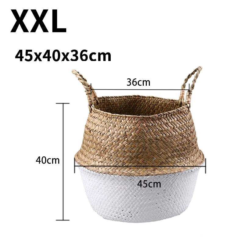 panier suspendu en osier pour rangement et décoration - vue 12 sur 13