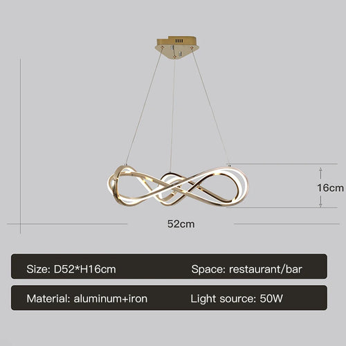 lustre led moderne avec télécommande design élégant et courbé - vue 12 sur 12
