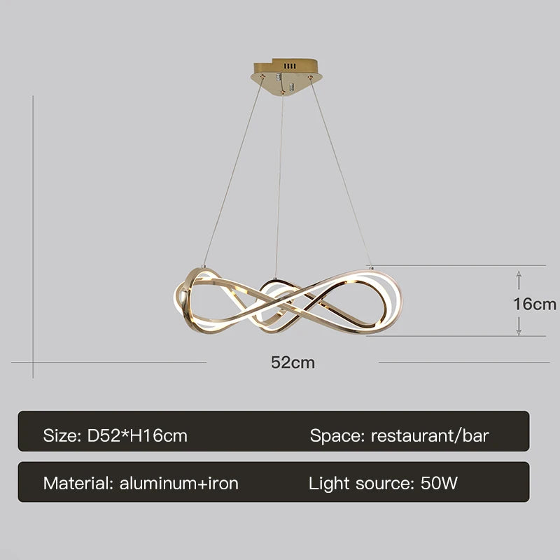 lustre led moderne avec télécommande design élégant et courbé - vue 11 sur 12