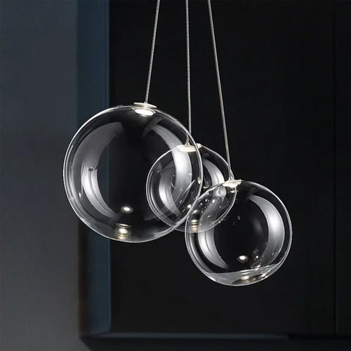 lustre en verre suspension design pour éclairage moderne - vue 4 sur 11