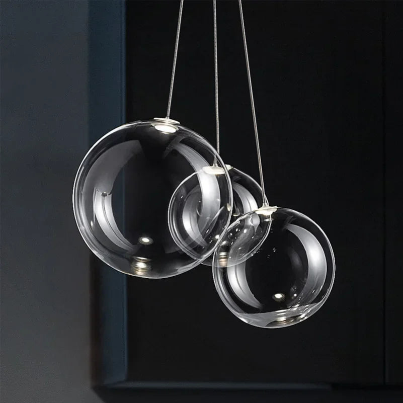 lustre en verre suspension design pour éclairage moderne - vue 4 sur 11