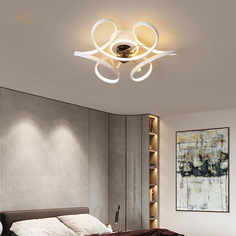 plafonnier moderne avec ventilateur silencieux et éclairage intégré - vue 2 sur 8