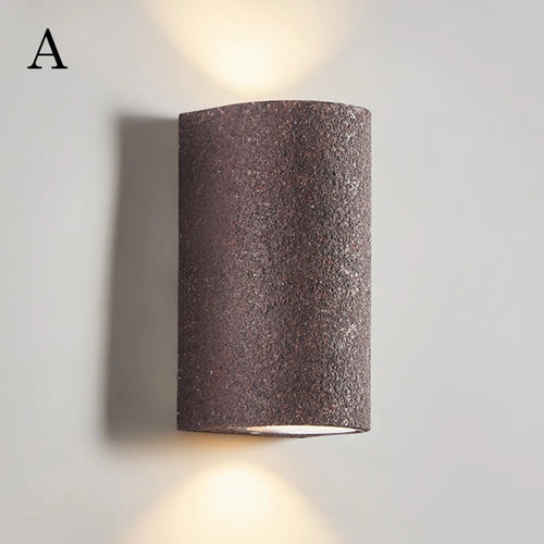 applique murale led wabi-sabi japonais rétro en ciment - vue 10 sur 11