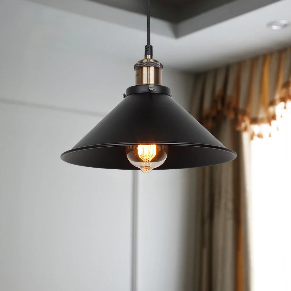 Suspension rétro Loft noir suspendu lumière pays américain suspension pour/cuisine industrielle Restaurant lustre Vintage - vue 3 sur 10